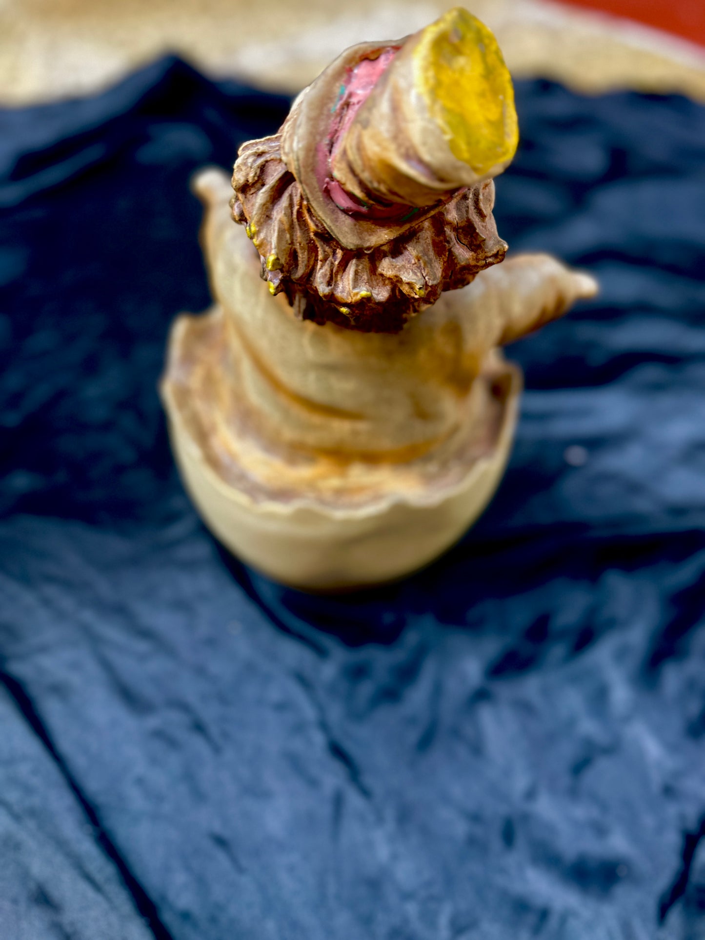 Whimsical Clown Cracked Egg Statue