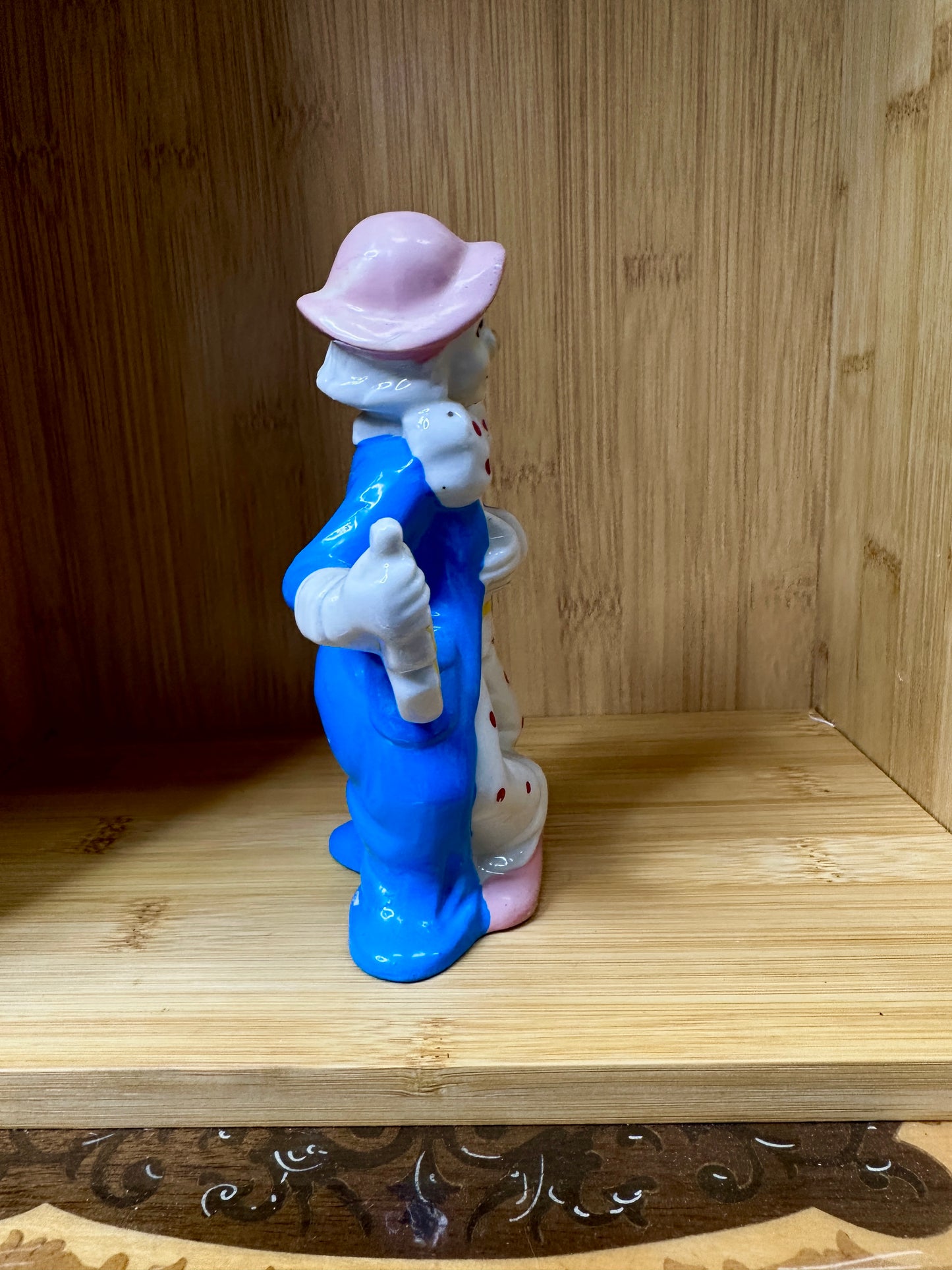 Vintage Porcelain Violin Clown Figurine